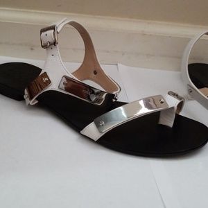 White/Silver/black -- Sandals